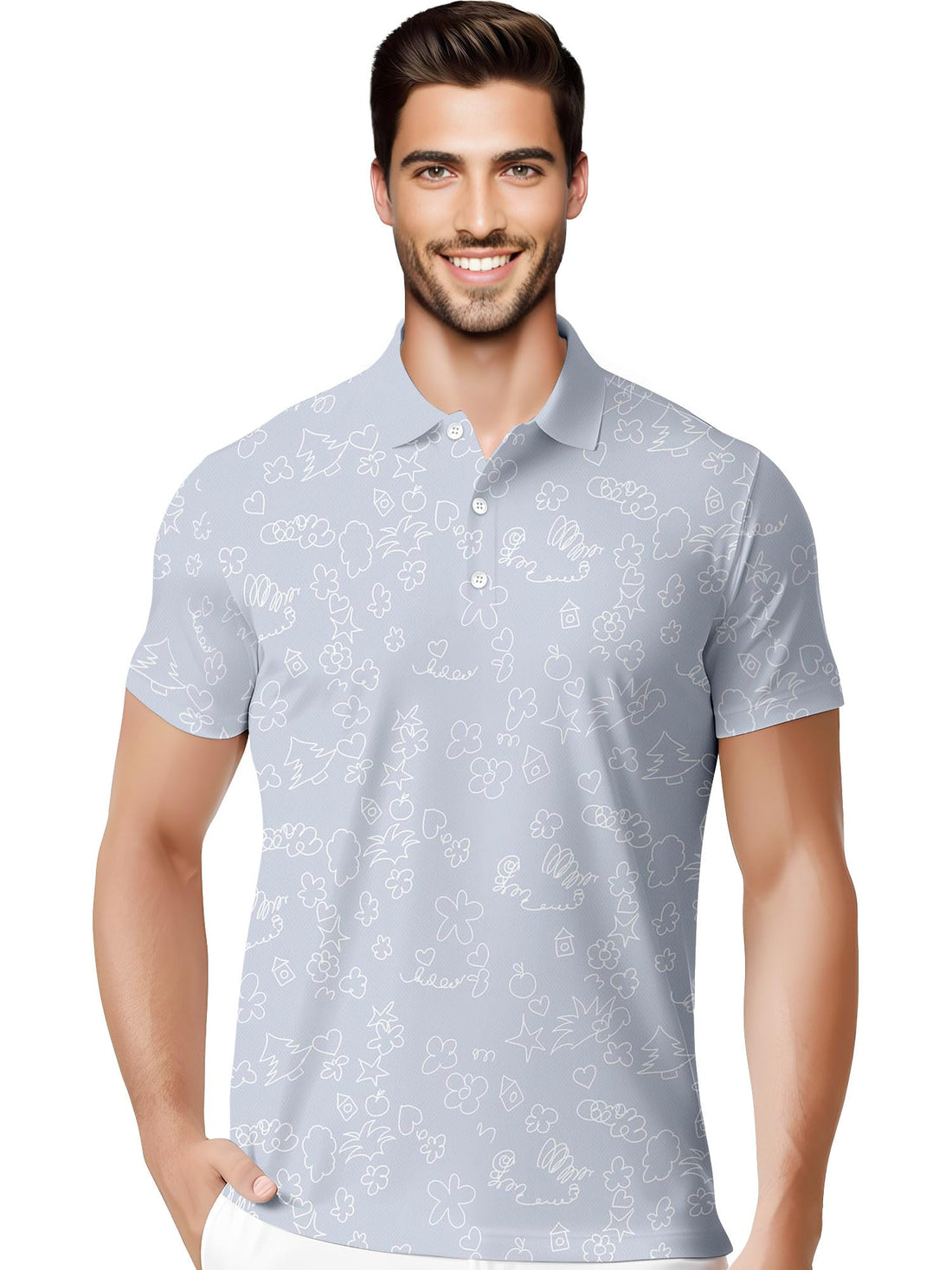 Funny Hawaiian Print Mens Polo
