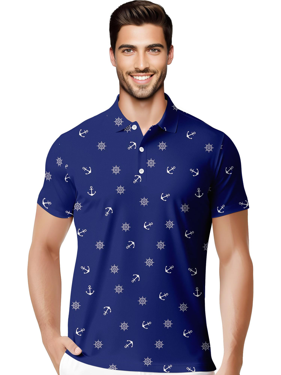 Funny Hawaiian Print Mens Polo