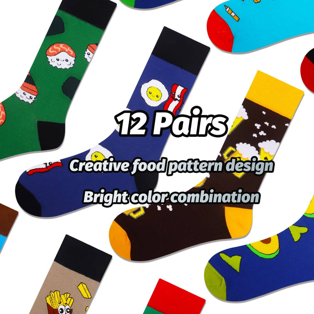 Mens Funny Fun Crazy Funky Dress Crew Socks