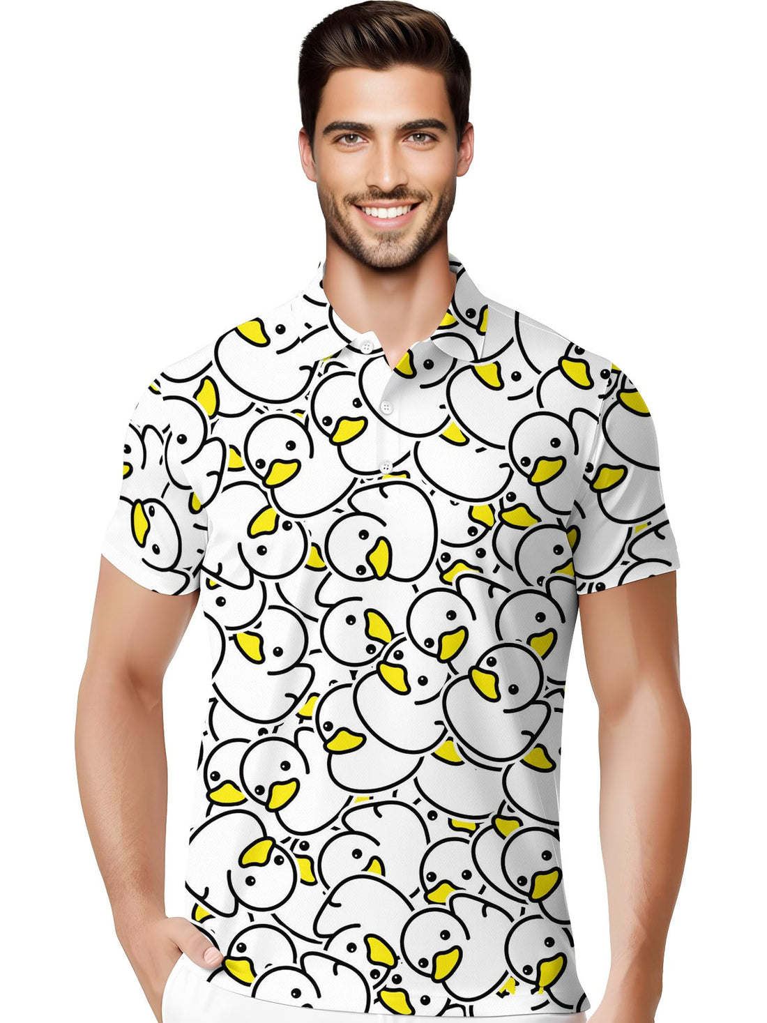 Funny Hawaiian Print Mens Polo
