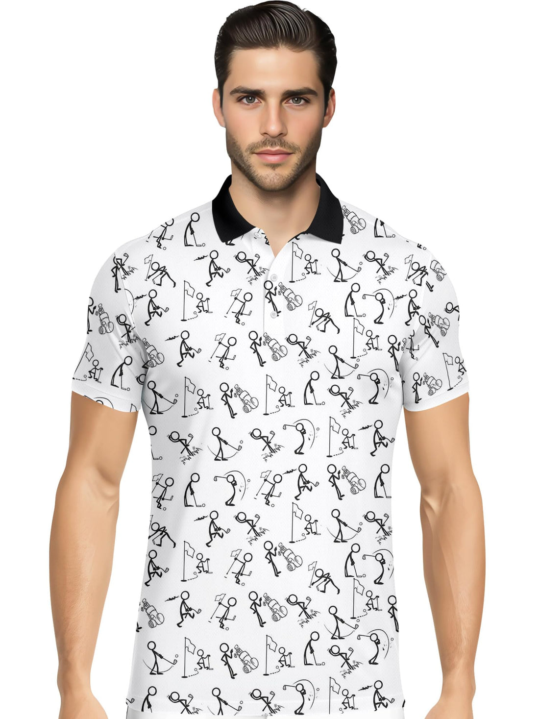 Funny Hawaiian Print Mens Polo