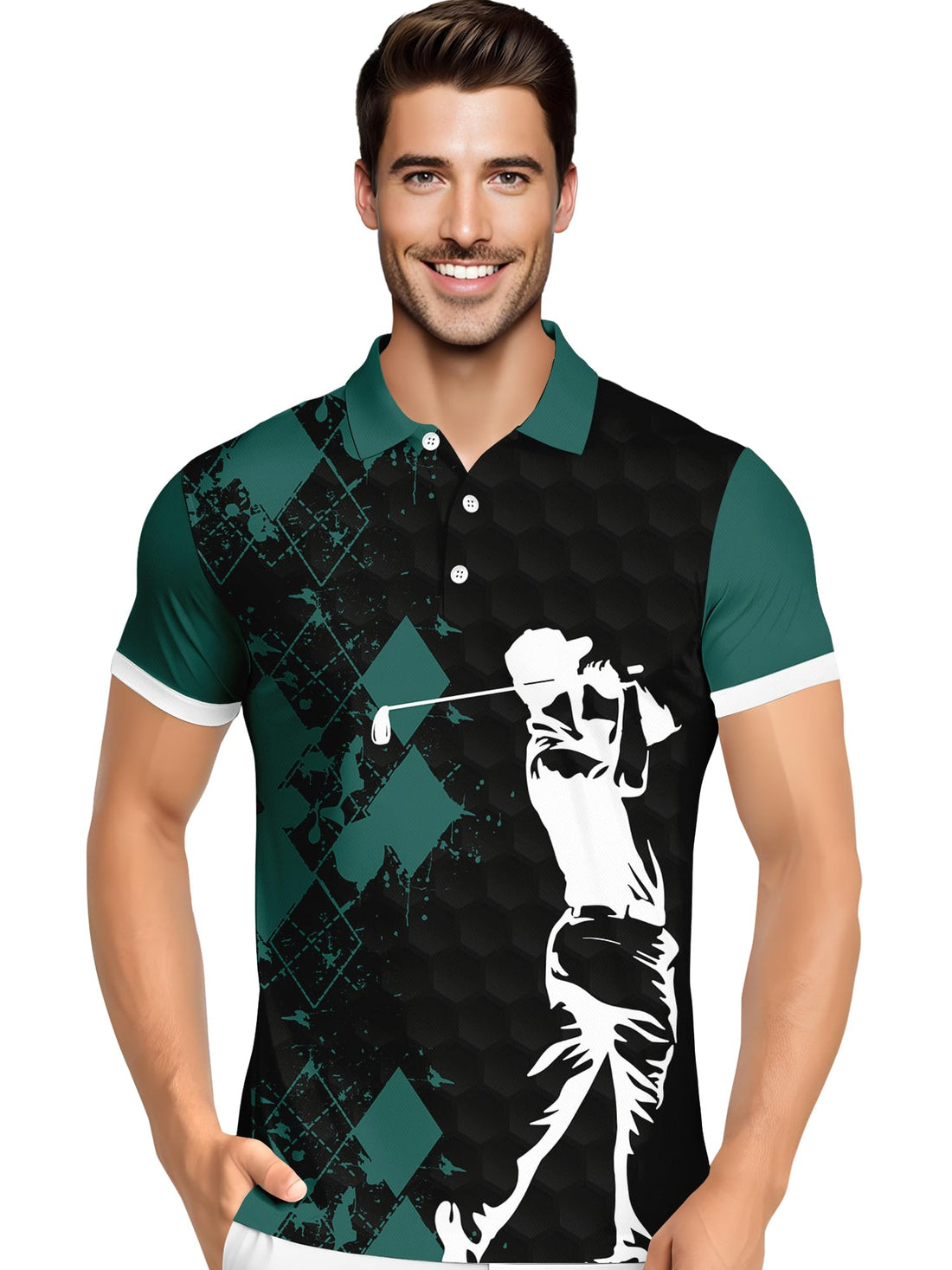 Funny Hawaiian Print Mens Polo