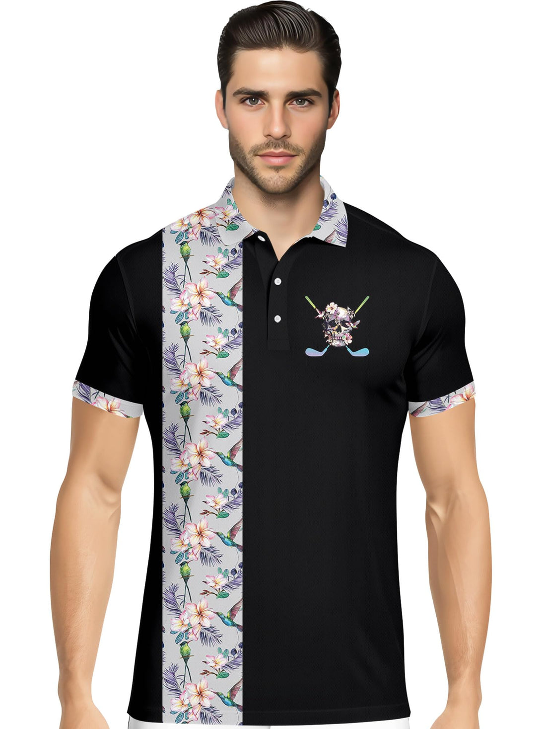 Funny Hawaiian Print Mens Polo