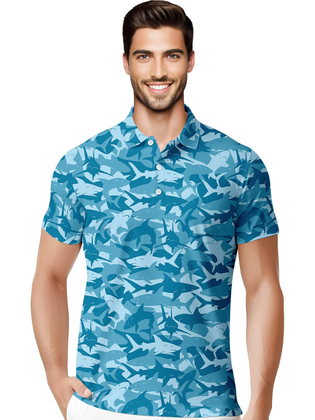 Funny Hawaiian Print Mens Polo