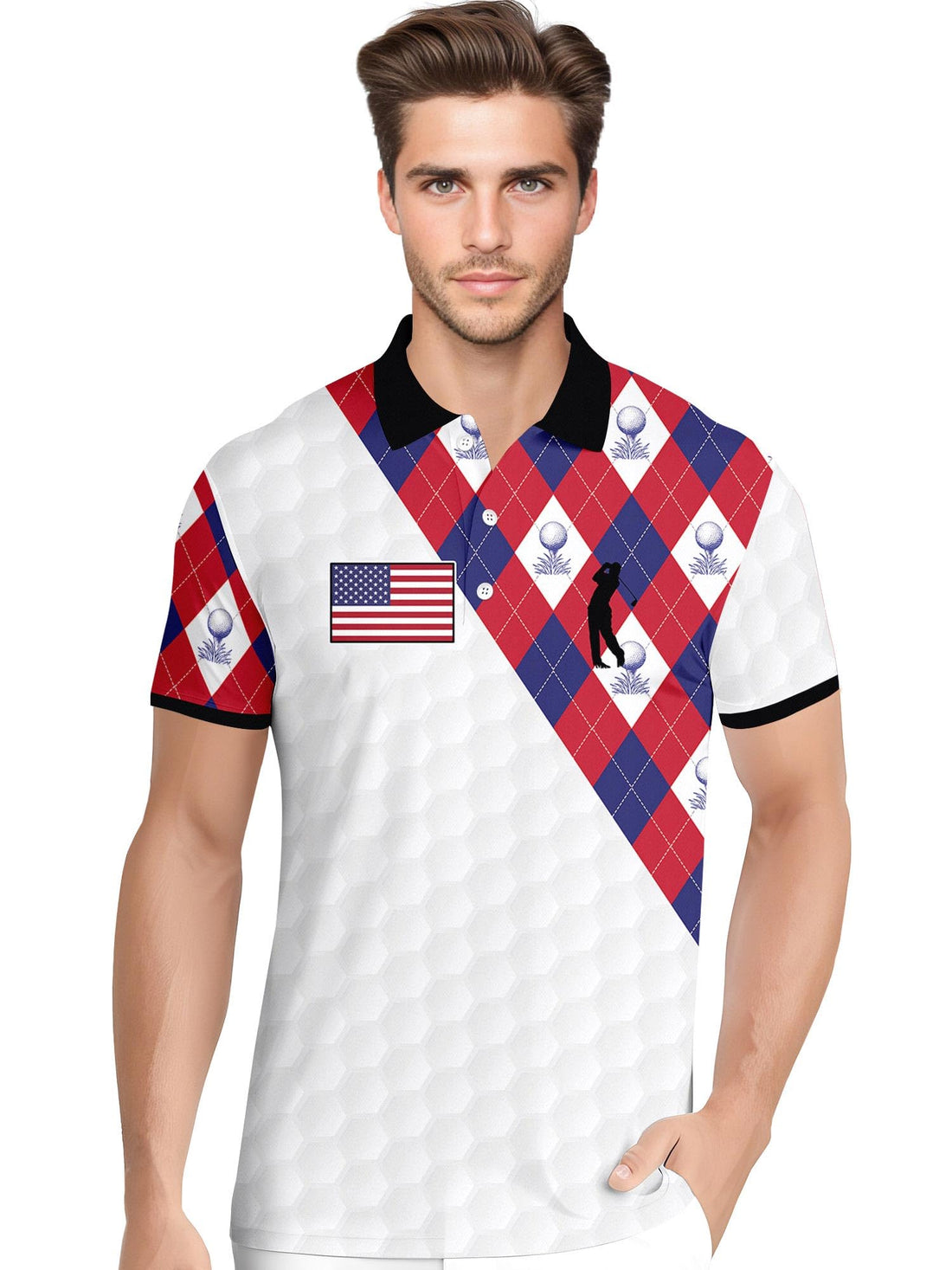 Funny Hawaiian Print Mens Polo