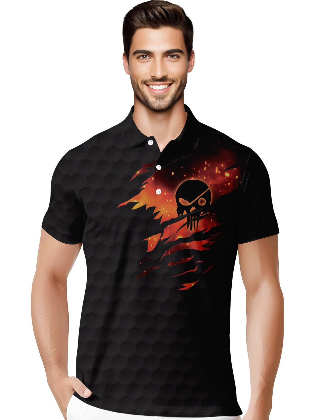 Funny Hawaiian Print Mens Polo