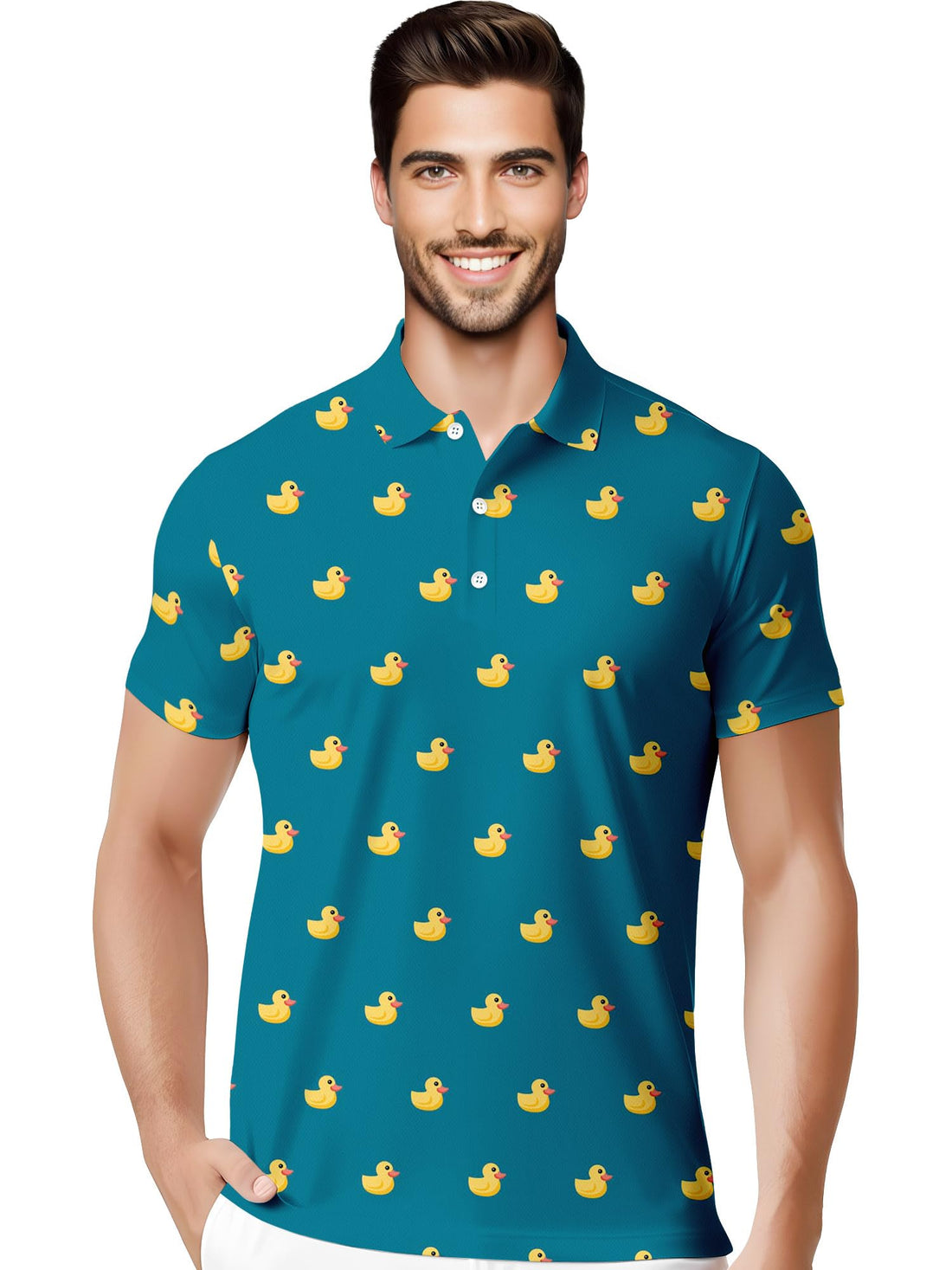 Funny Hawaiian Print Mens Polo
