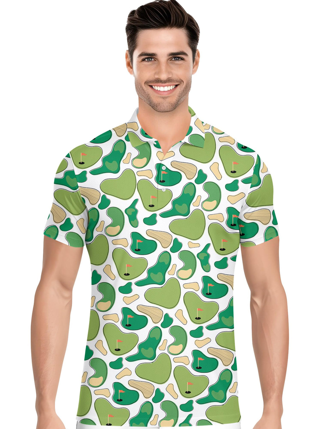 Funny Hawaiian Print Mens Polo