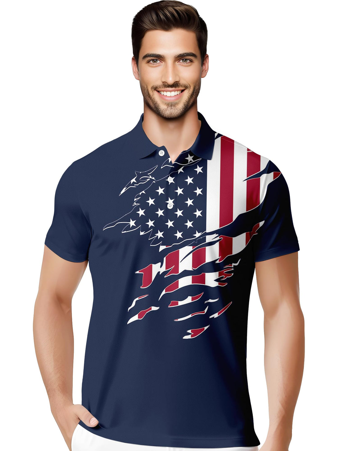 Funny Hawaiian Print Mens Polo