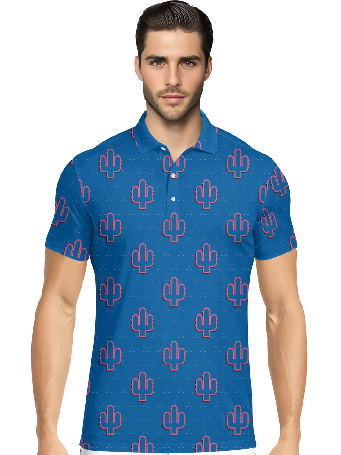 Funny Hawaiian Print Mens Polo