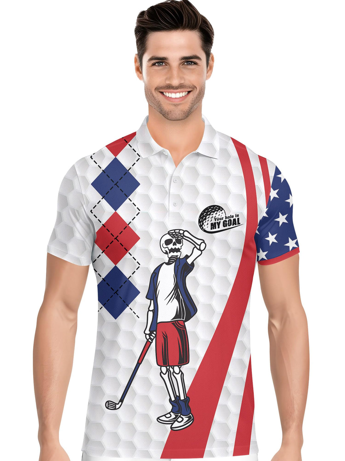 Funny Hawaiian Print Mens Polo