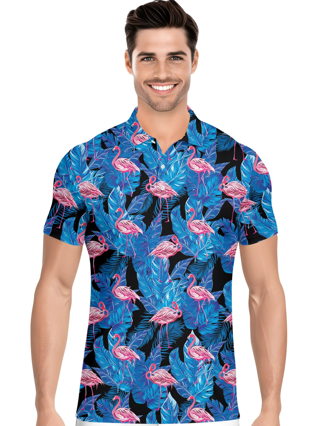 Funny Hawaiian Print Mens Polo