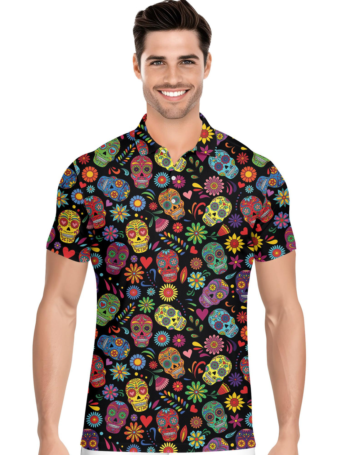 Funny Hawaiian Print Mens Polo
