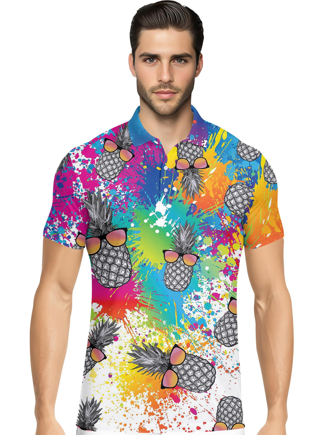 Funny Hawaiian Print Mens Polo