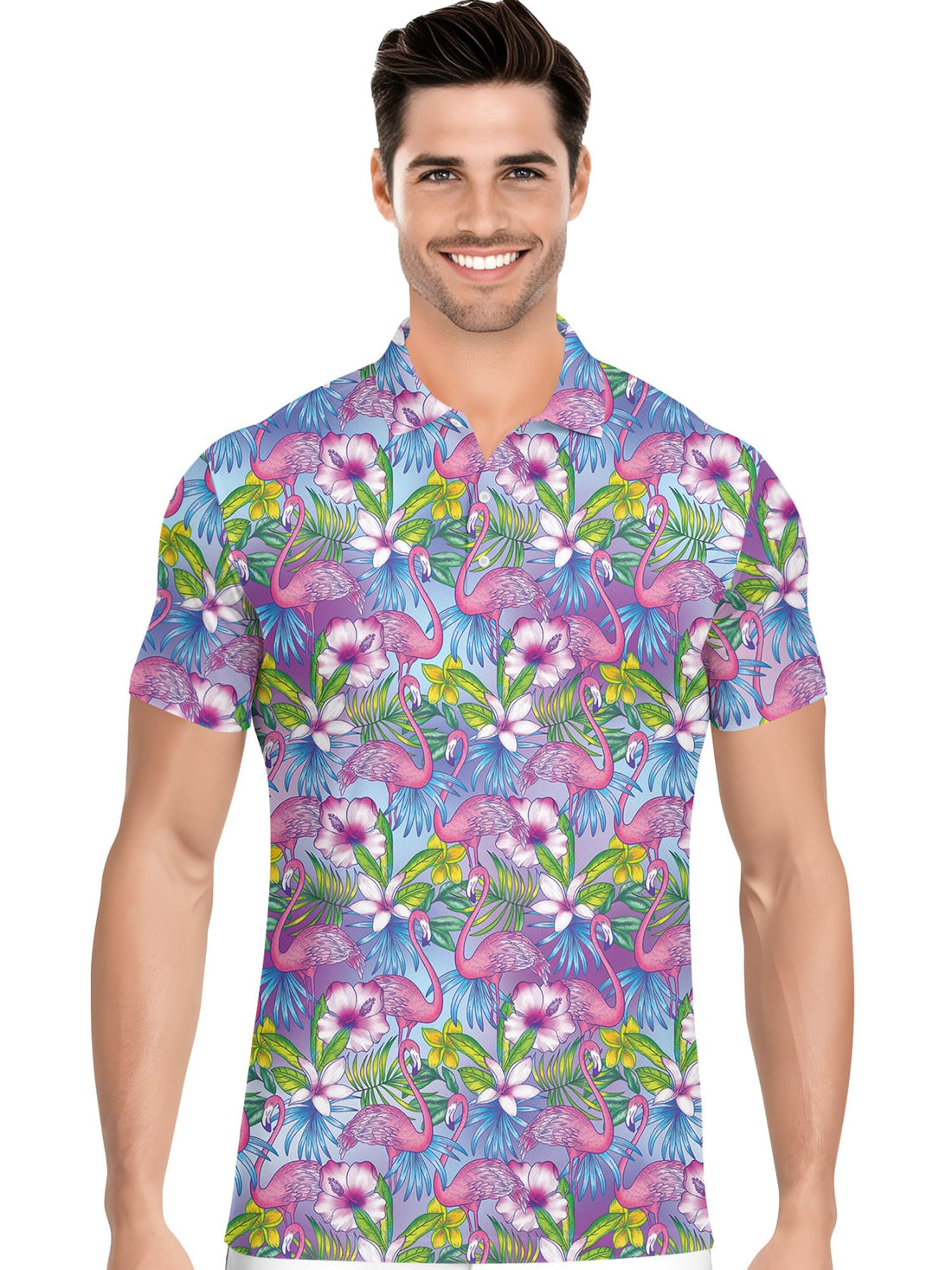 Funny Hawaiian Print Mens Polo