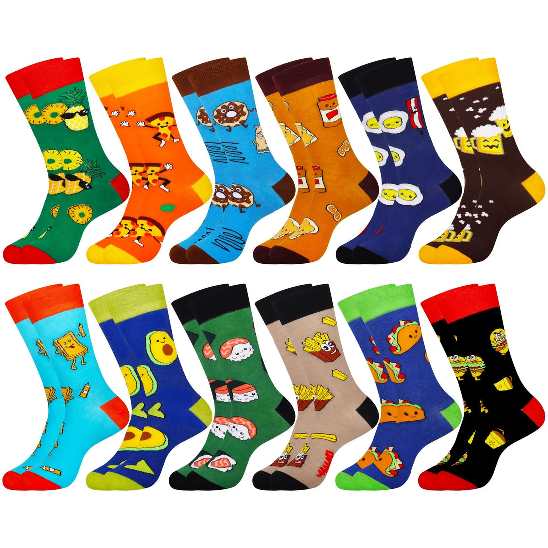 Mens Funny Fun Crazy Funky Dress Crew Socks