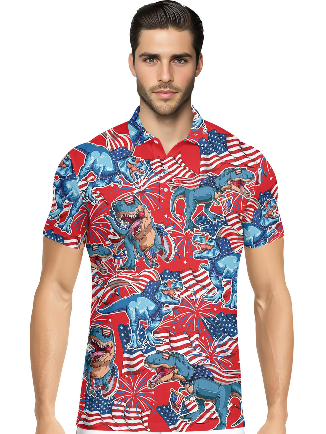 Funny Hawaiian Print Mens Polo