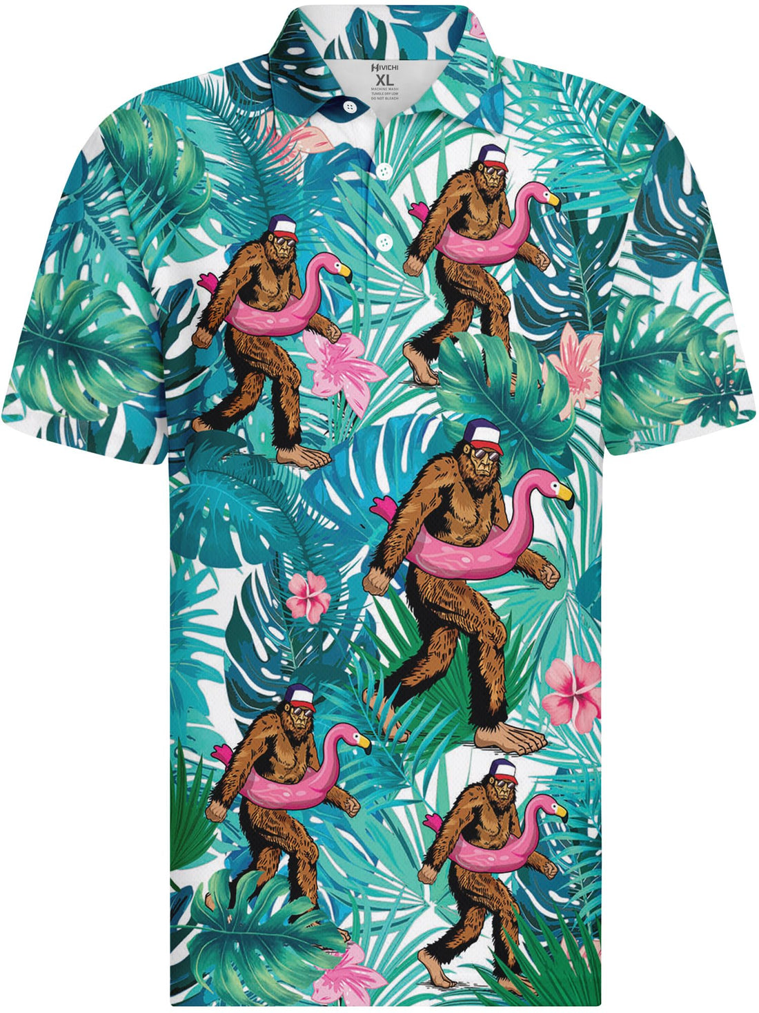 Funny Hawaiian Print Mens Polo