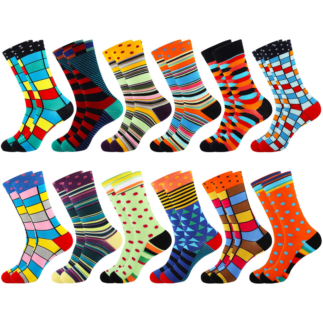 Mens Funny Fun Crazy Funky Dress Crew Socks