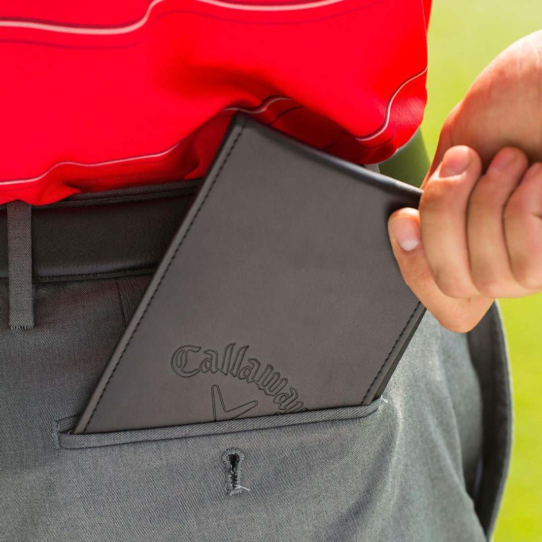 Callaway Leather Golf Scorecard Holder, Black, 7" x 4.25" - Dude Golf