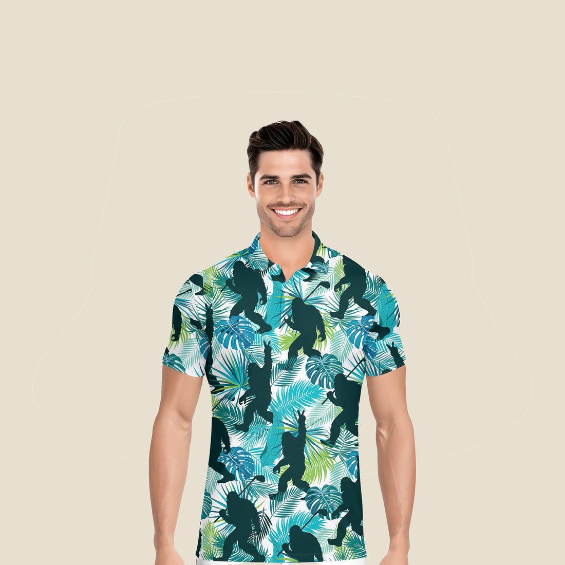 Funny Hawaiian Print Mens Polo