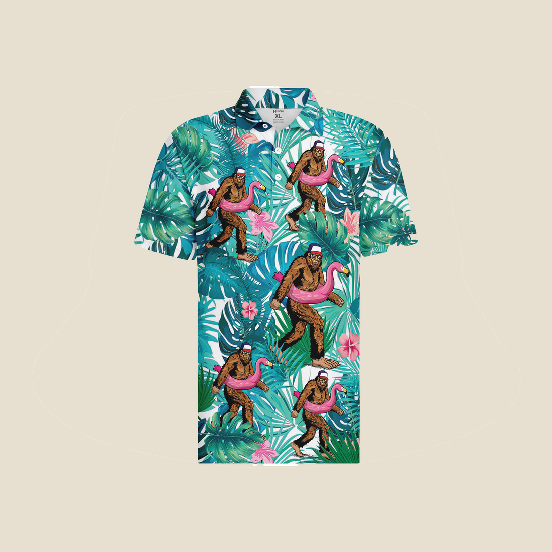 Funny Hawaiian Print Mens Polo