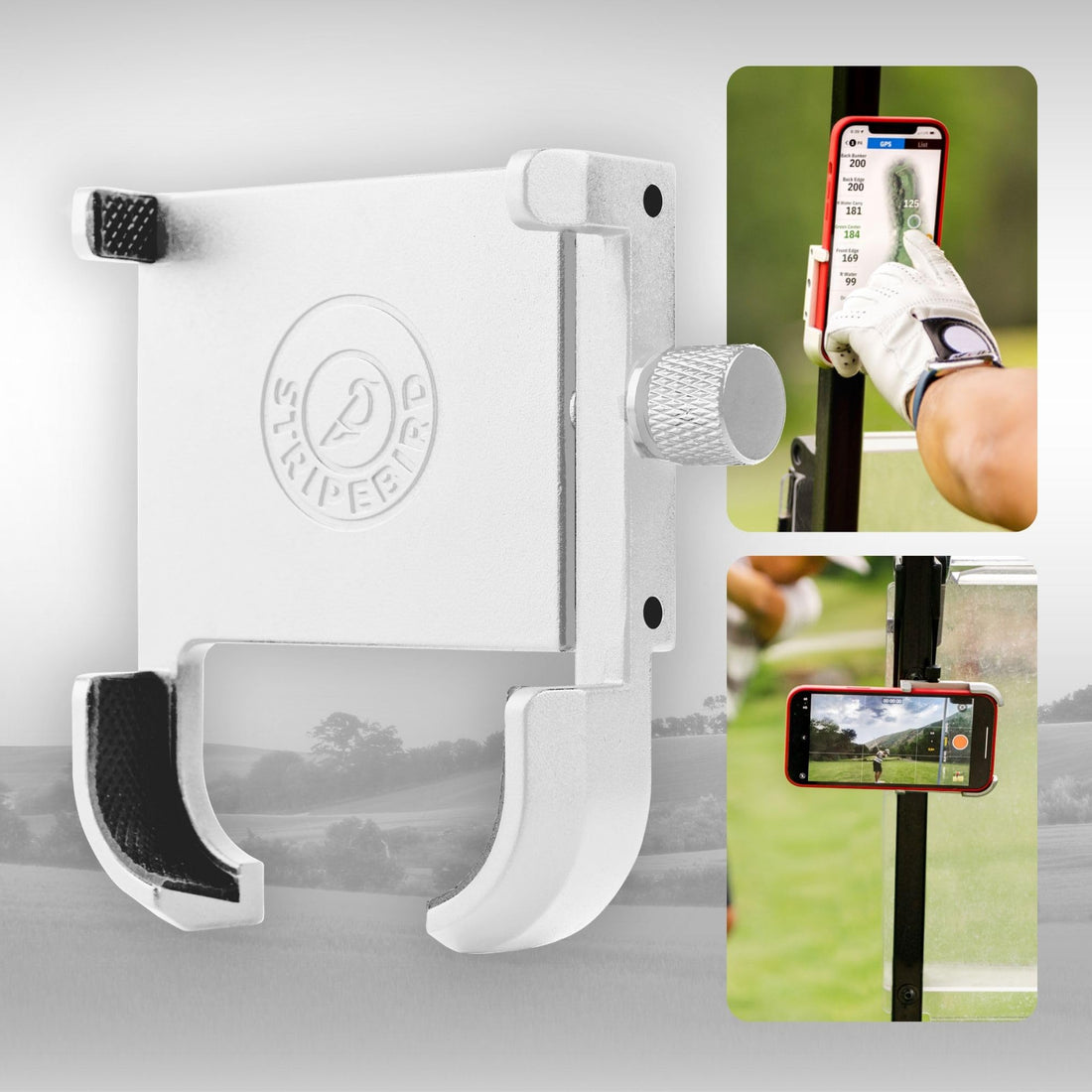 Stripebird - Original Magnetic Golf Cart Phone Holder - Dude Golf